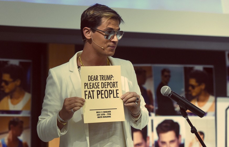 Milo Yiannopoulos an einer Pressekonferenz im Februar 2017.