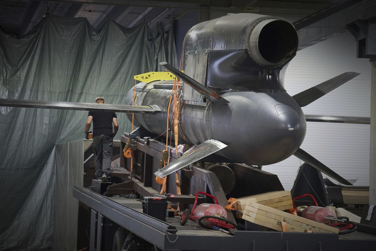 Workers inspect Flamingo missiles a Fire Point's secret factory in Ukraine on Thursday, Aug. 14, 2025. (AP Photo/Efrem Lukatsky)
Ukraine Drone Factory
