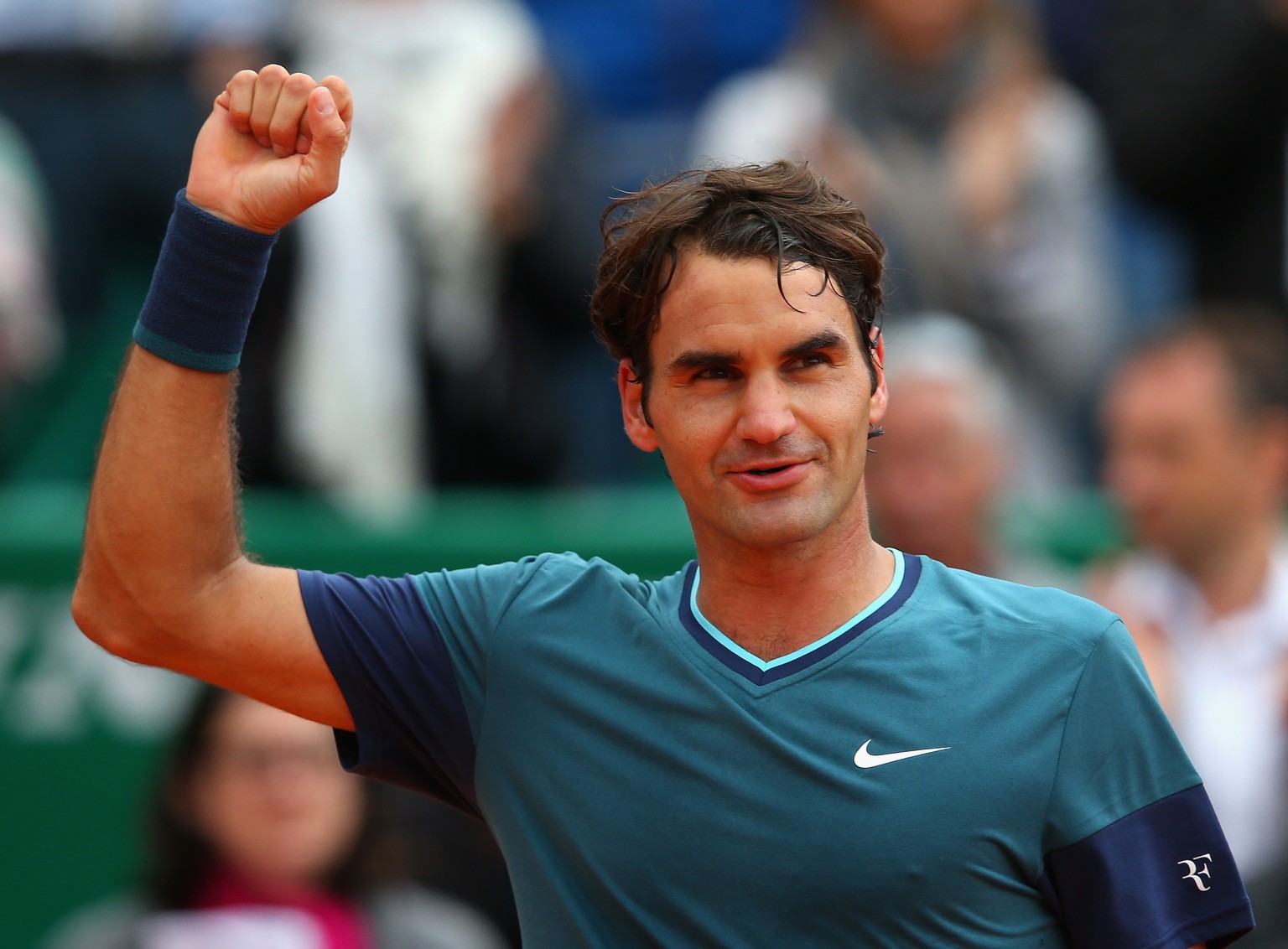 Ein jubelnder Federer nach dem Viertelfinal-Sieg gegen Jo-Wilfried Tsonga.