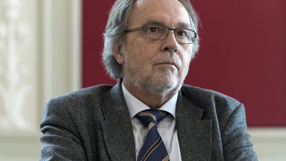 Dick Marty, Ex-Staenderat FDP aeussert sich zum Thema Schweizer Recht vor Voelkerrecht im Zusammenhang mit der Europaeischen Menschenrechtskonvetion (EMRK) am Donnerstag, 15. Mai 2014 in Bern. (KEYSTO ...