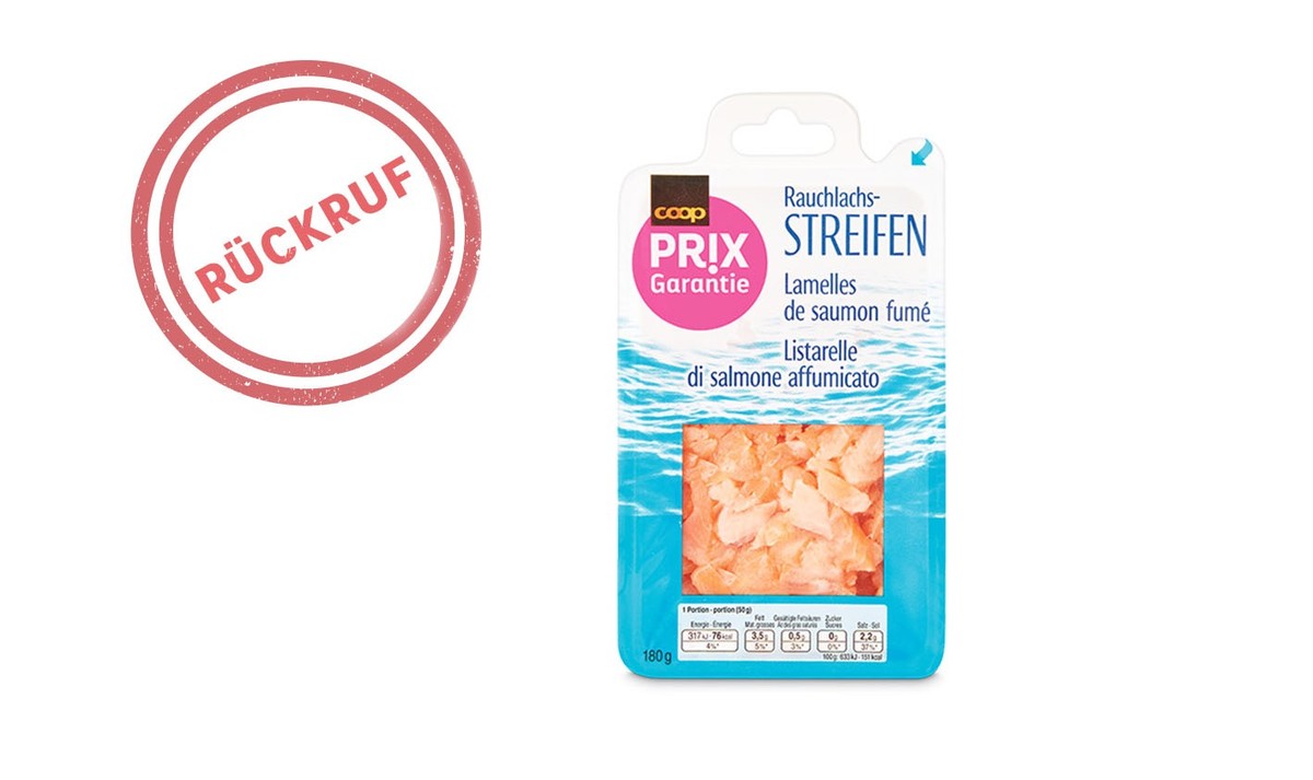 Coop ruft Prix Garantie Rauchlachsstreifen zurück