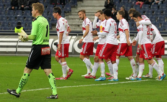 Die Bilder gleichen sich bei Salzburg-Spielen meist: Die Spieler Jubeln.