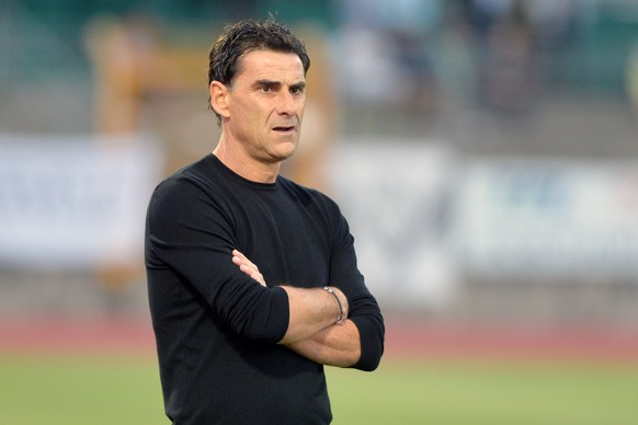 Sion&#039;s trainer Didier Tholot during the Super League soccer match FC Lugano against FC Sion, at the Cornaredo stadium in Lugano, Wednesday, August 10, 2016. (KEYSTONE/Ti-Press/Carlo Reguzzi)