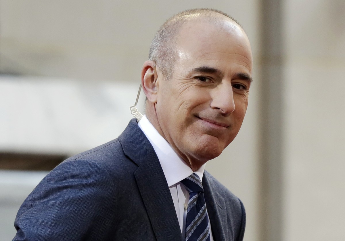 FILE - In this April 21, 2016, file photo, Matt Lauer, co-host of the NBC "Today" television program, appears on set in Rockefeller Plaza in New York. Lauer was one of the top searches on Go ...