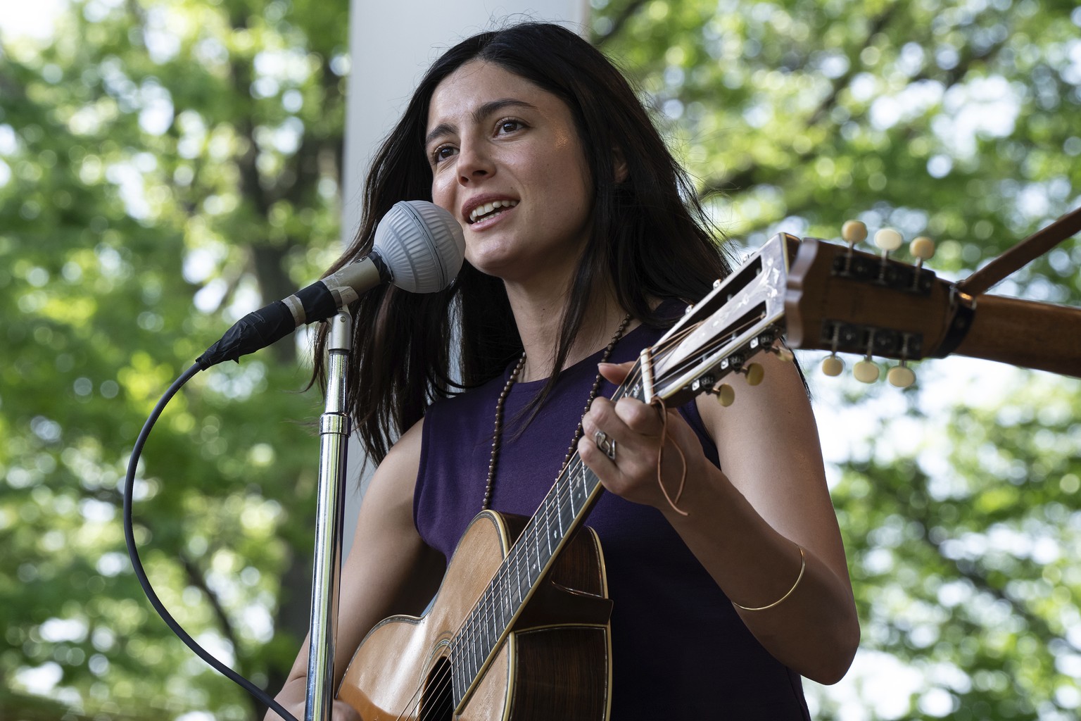 This image released by Searchlight Pictures shows Monica Barbaro in a scene from &quot;A Complete Unknown.&quot; (Macall Polay/Searchlight Pictures via AP)