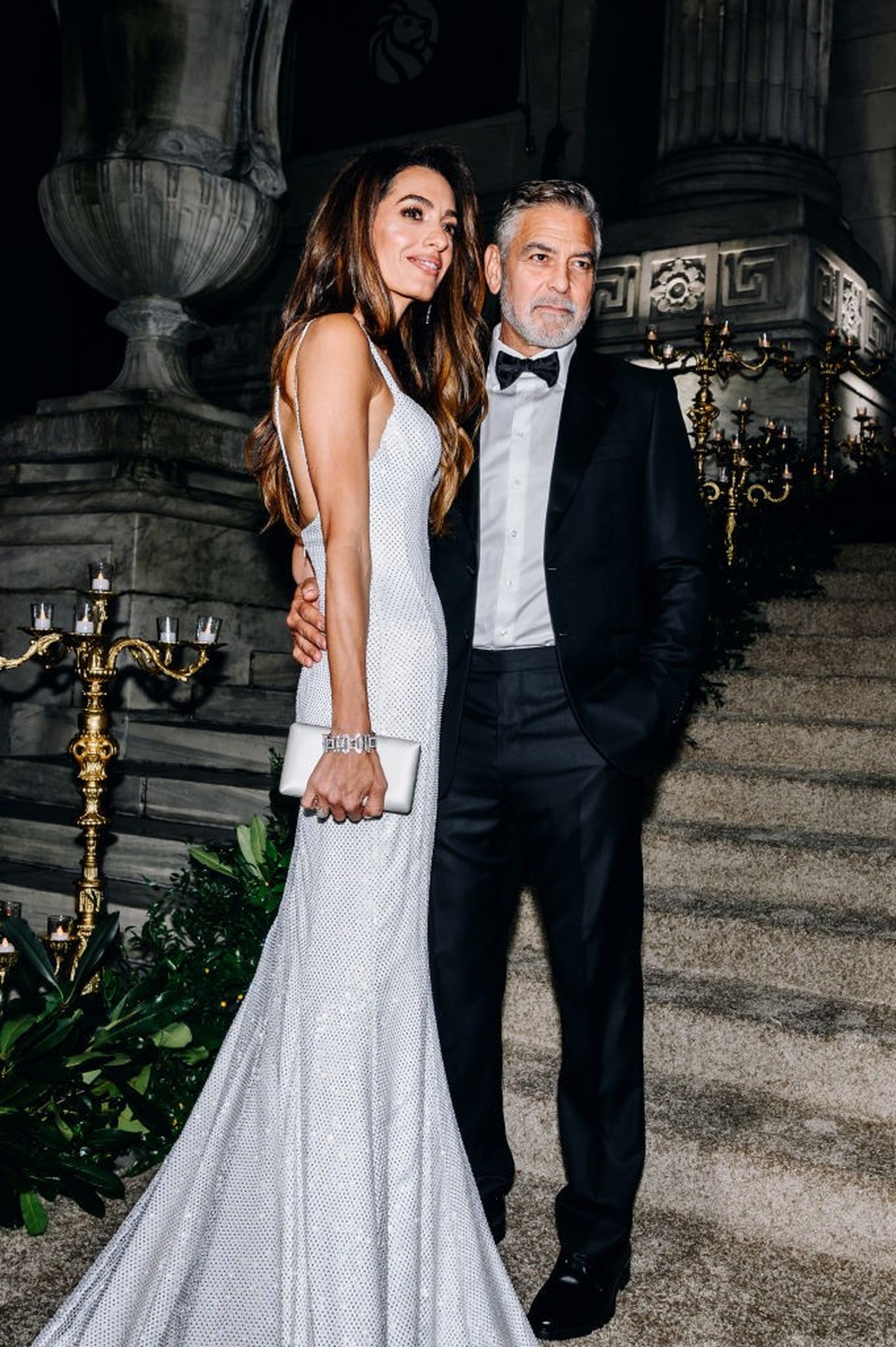 Amal Clooney and George Clooney at the Clooney Foundation For Justice's "The Albies" held at The New York Public Library on September 28, 2023 in New York City. (Photo by Nina Westervel ...