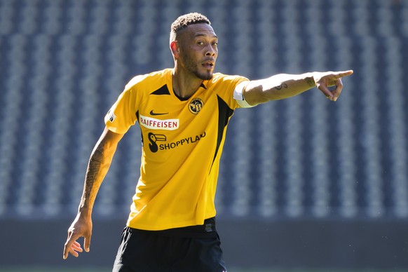 YBs Guillaume Hoarau im Fussball Testspiel zwischen dem BSC Young Boys Bern und dem FC Winterthur am Freitag, 12. Juni 2020 im Stade de Suisse in Bern. (KEYSTONE/Peter Klaunzer)