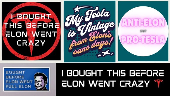 Anti-Musk Tesla Bumper Stickers
