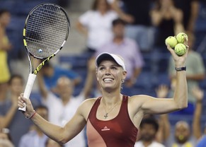 Wozniacki strahlt nach ihrem Achtelfinal-Triumph gegen Sara Errani.&nbsp;