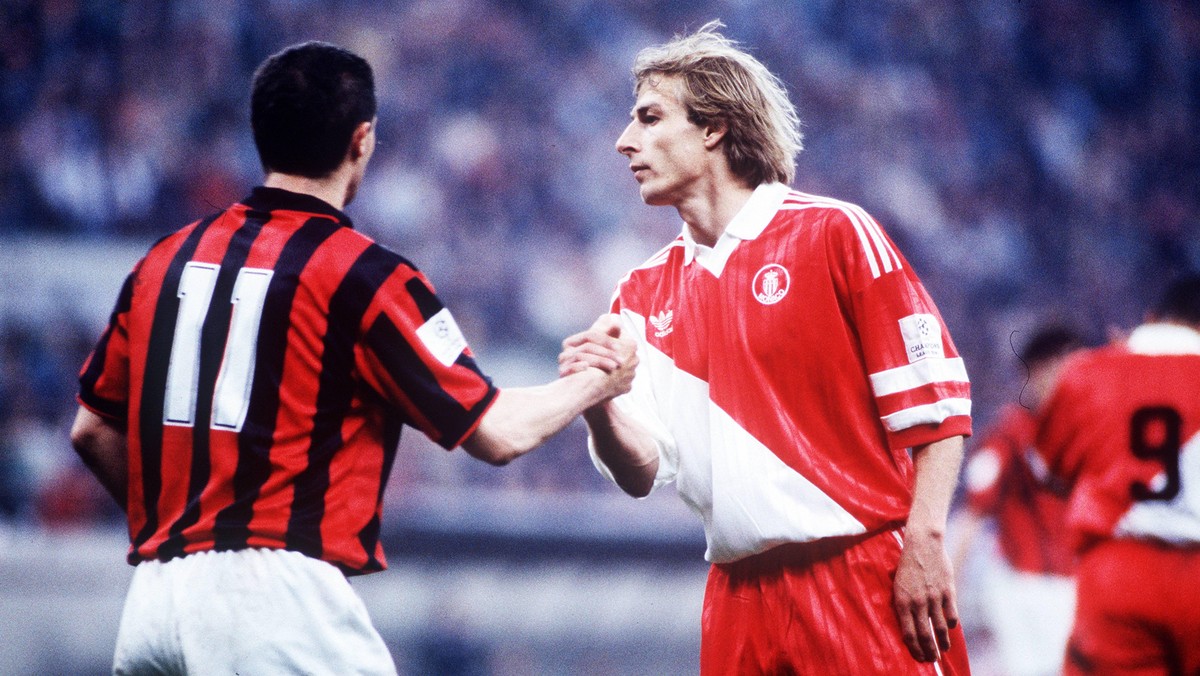 DANIELE MASSARO, JURGEN KLINSMANN CHAMPIONS LEAGUE 1993-94 MILAN-MONACO 3-0 PUBLICATIONxNOTxINxITA