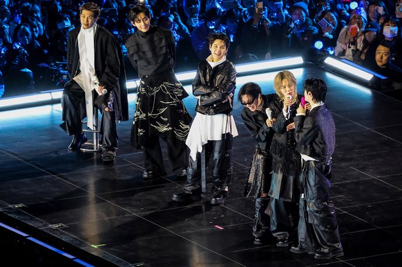 Kpop group BTS perform during 'BTS The Comeback Live Arirang' concert in central Seoul, South Korea, March 21, 2026. (Kim Hong-Ji/Pool Photo via AP)
BTS