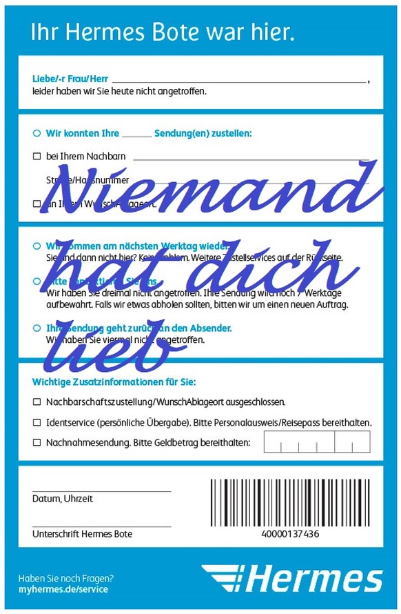 Das könnte die fieseste Paket-Benachrichtigung ever sein
😥