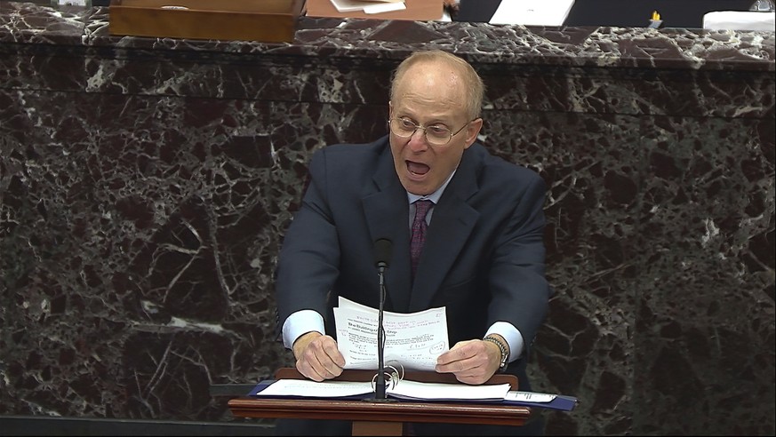 In this image from video, David Schoen, an attorney for former President Donald Trump, speaks during the second impeachment trial of former President Donald Trump in the Senate at the U.S. Capitol in  ...