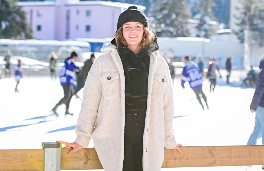 Portrait from Julina Gianola, hockey player from HC Davos and daughter from Marc Gianola, at the 96th Spengler Cup ice hockey tournament in Davos, Switzerland, on Thursday, December 26, 2024. (KEYSTON ...