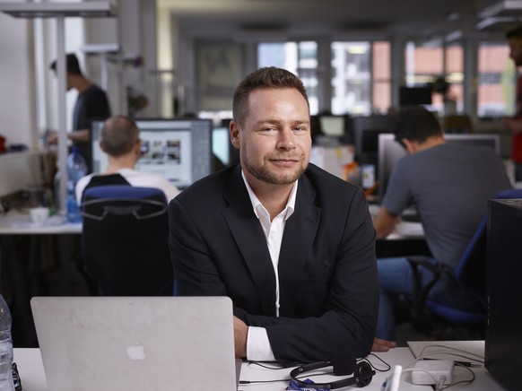 Portrait of Maurice Thiriet, Editor in Chief of online newsportal Watson, taken at the editorial office of Watson in Zurich, Switzerland, on August 9, 2016. (KEYSTONE/Christian Beutler) 

Maurice Thir ...