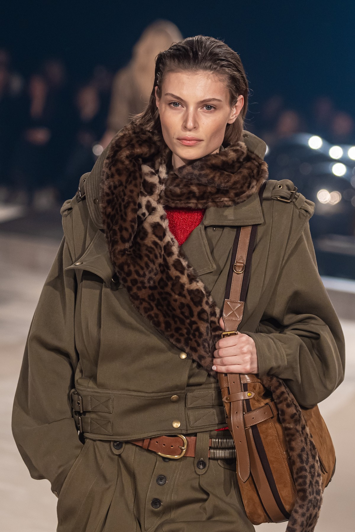 epa11189599 A model presents a creation from the Fall/Winter 2024/2025 Collection by French designer Isabel Marant during Paris Fashion Week, in Paris, France, 29 February 2024. The presentation of th ...