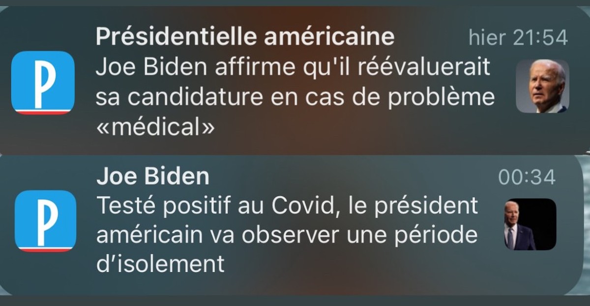 Ces deux alertes du Parisien, mercredi soir, résument à elles seules l'état du karma de Joe Biden.