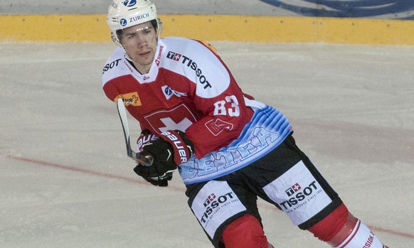 Switzerland&#039;s Yannick-Lennart Albrecht in action, during the ice hockey match between Switzerland and Belarus at the International ice hockey tournament &quot;Slovakia Cup&quot;, Friday, 12 Febru ...