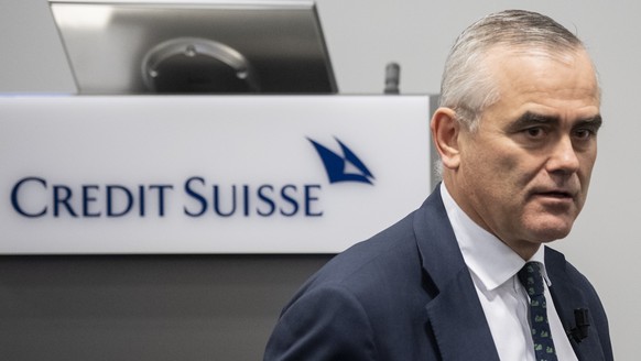 File - In this Thursday, Feb. 13, 2020 file photo, Thomas Gottstein, the CEO of the Swiss bank Credit Suisse, prior the press conference of the full-year results of 2019 in Zuerich, Switzerland. Switz ...