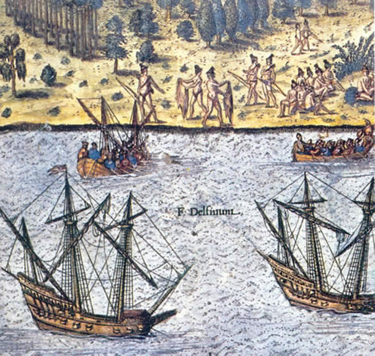 Spanische Galeonen vor der Küste Floridas.