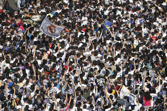 Football Soccer - Real Madrid v Manchester City - UEFA Champions League Semi Final Second Leg - Estadio Santiago Bernabeu, Madrid, Spain - 4/5/16
Real Madrid fans outside the stadium before the game
 ...