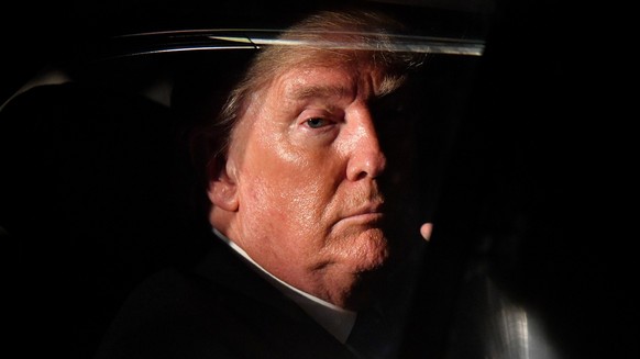 LONDON, ENGLAND - DECEMBER 03: US President Donald Trump leaves number 10 Downing Street after a reception on December 3, 2019 in London, England. France and the UK signed the Treaty of Dunkirk in 194 ...