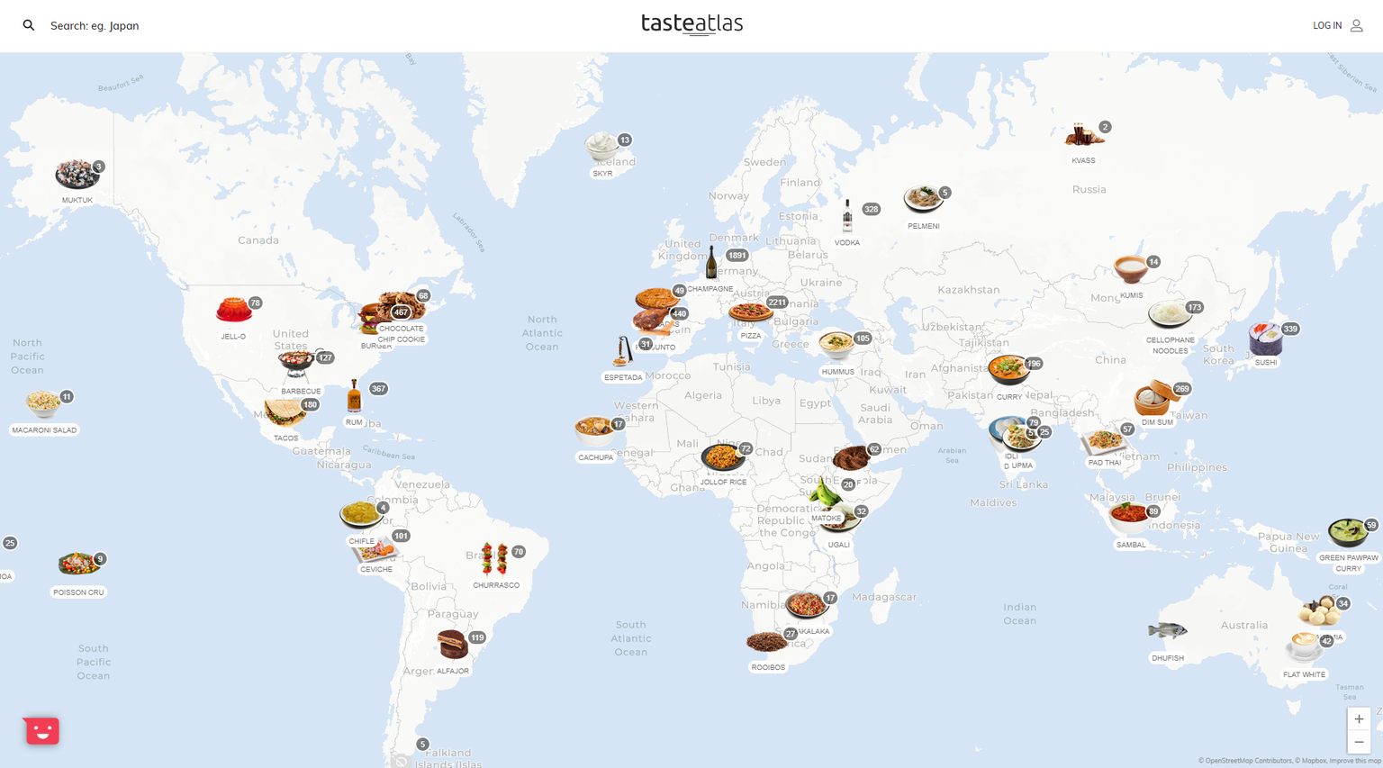 Die Webseite tasteatlas.com ist quasi das Google Maps für Freunde exotischer Gerichte und lokaler Spezialitäten.