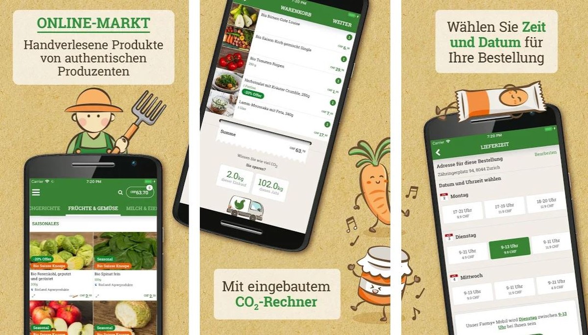 Wer nicht mehr in den Supermarkt gehen möchte, kann auf Apps wie Farmy ausweichen.