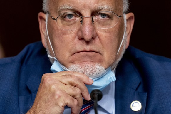 Centers for Disease Control and Prevention Director Dr. Robert Redfield pauses while speaking at a Senate Appropriations subcommittee hearing on a &quot;Review of Coronavirus Response Efforts&quot; on ...