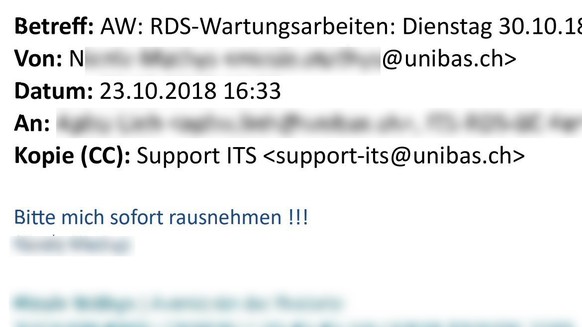 Screenshot einer der zahlreichen «An Alle»-Antworten.