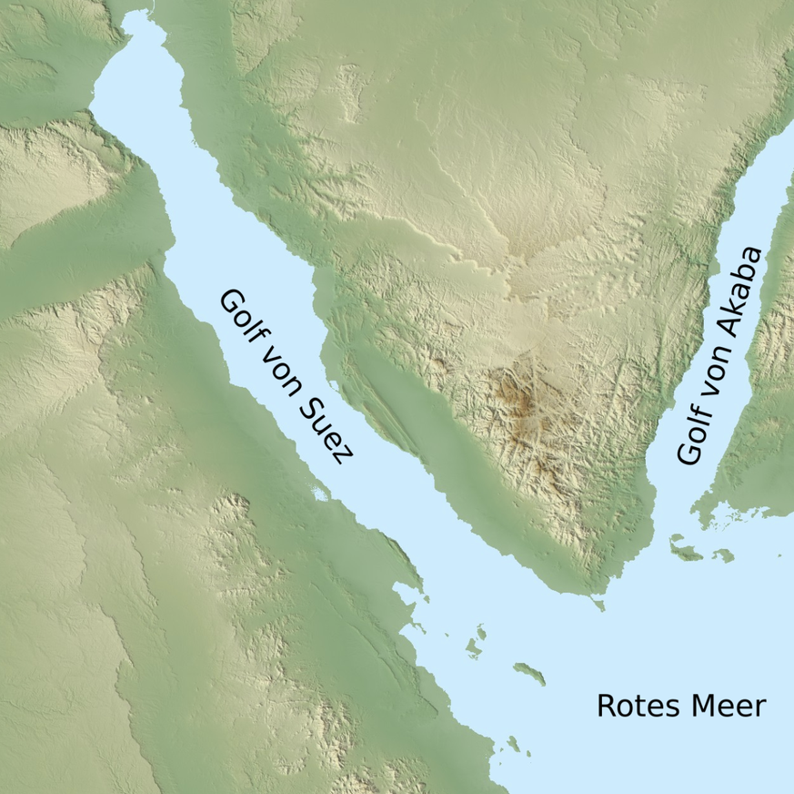 Der Golf von Akaba trennt die Arabische Halbinsel von der Halbinsel Sinai.