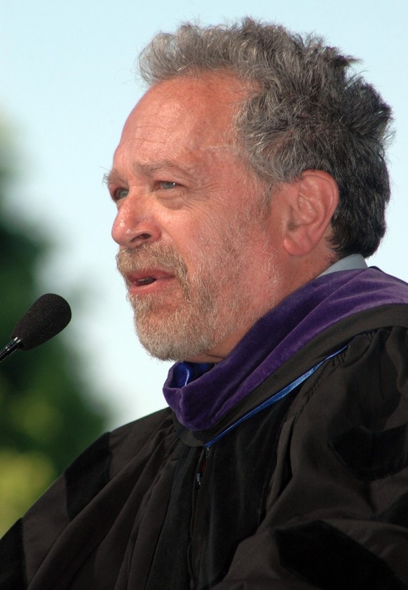 **FILE** This May 18, 2008 file photo provided by California State University, Fullerton,shows Robert Reich, Labor Secretary during the Clinton administration, giving his commencement speech during th ...