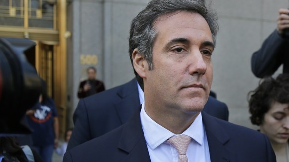 Michael Cohen leaves federal court in New York, Thursday, April 26, 2018. President Donald Trump said that his personal attorney Cohen represented him &quot;with this crazy Stormy Daniels deal,&quot;  ...