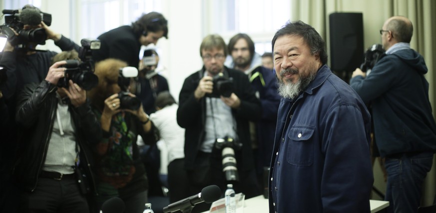 Ai Weiweis Pressekonferenz in Berlin.