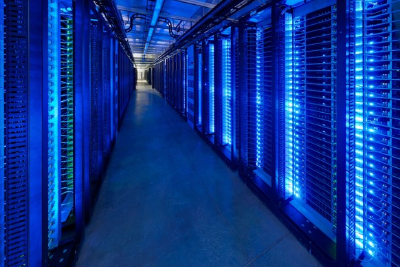 epa06616470 Undated handout image released by Facebook showing server racks at their data center in Prineville, Oregon, USA, 20 March 2018. A growing controversy in both the Great Britain and the US h ...