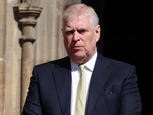 epa12042222 Britain?s Prince Andrew attends the Easter Service at Windsor Castle in Windsor, west of London, Britain, 20 April 2025. Members of the UK royal family attended the annual Easter service a ...