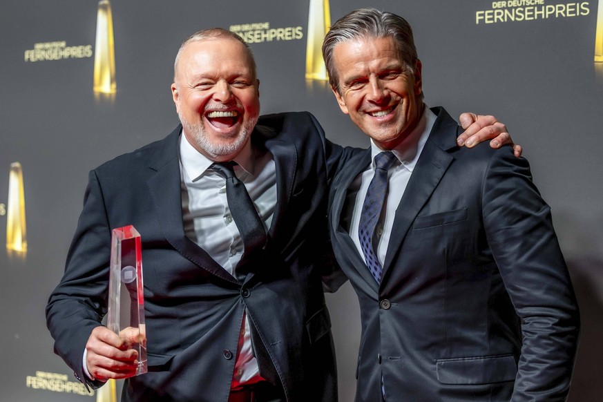 ABB/FERNSEHPREIS- Stefan Raab Markus Lanz Preistraeger mit dem Fernsehpreis zu Gast auf dem roten Teppich bei der Gala zr verleihung des Der Deutsche Fernsehpreis 2026 iim Confex Center am 09.09.2026  ...
