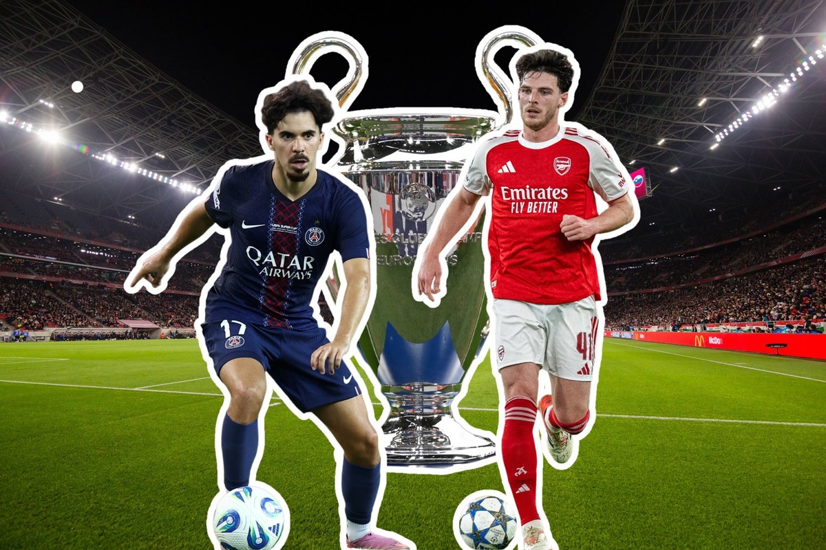 Vitinha und Declan Rice werden sich im Champions-League-Final gegenüberstehen.