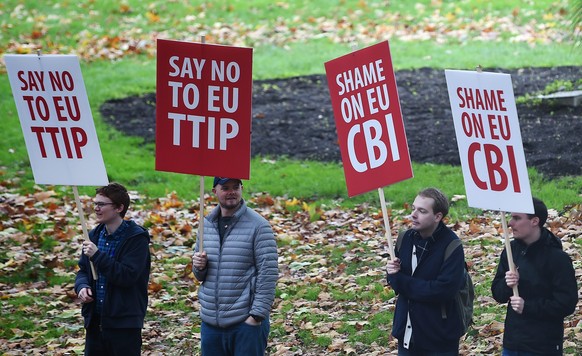 In mehreren EU-Ländern gingen Demonstranten auf die Strasse wegen TTIP.