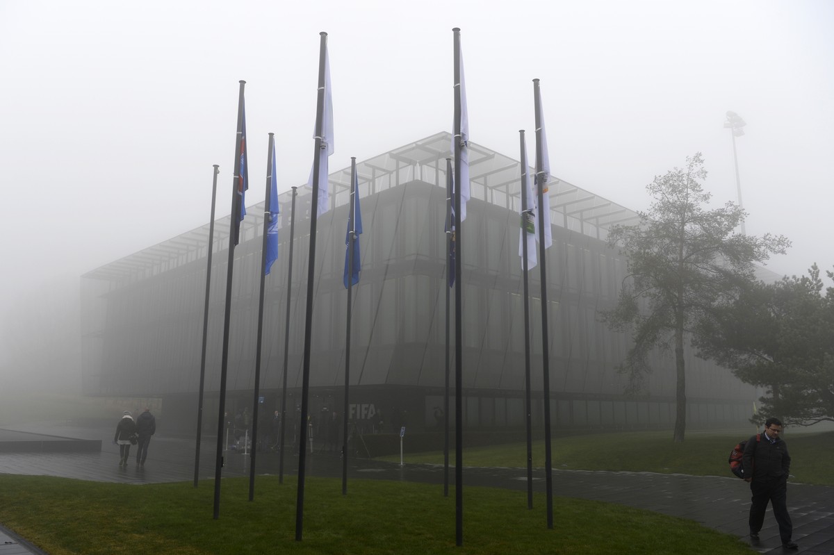 Exterior view of the FIFA Headquarters 'Home of FIFA' in Zurich, Switzerland, Thursday 3, December 2015. Swiss police carried out raids against FIFA officials in connection with corruption i ...