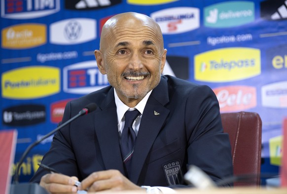 epa10848939 Head coach of Italy Luciano Spalletti attends the press conference in Skopje, Republic of North Macedonia, 08 September 2023. Italy will face North Macedonia in an UEFA EURO 2024 qualifier ...