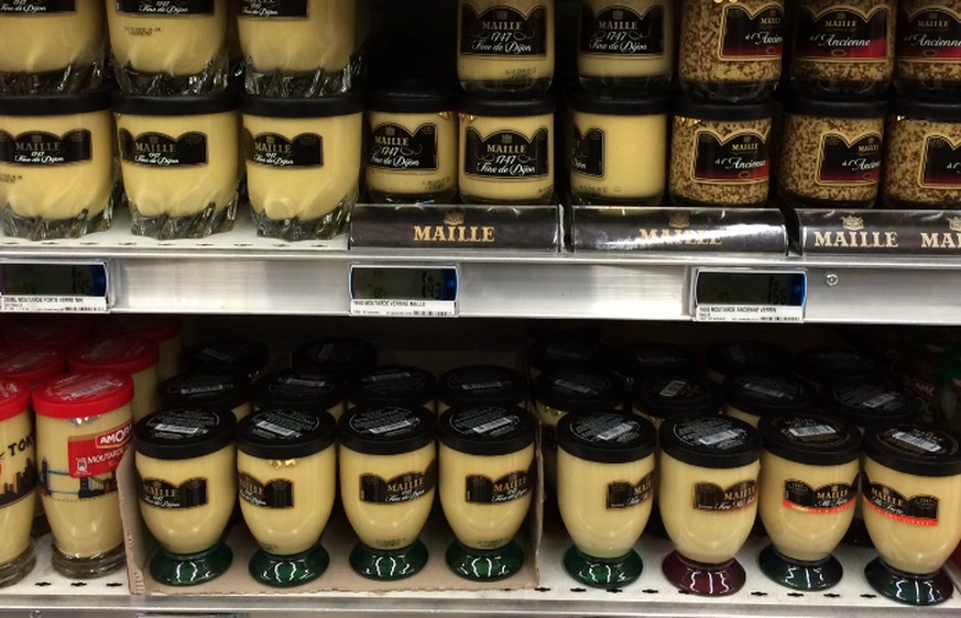 maille senf dijon essen food frankreich carrefour supermarkt moutarde http://kaper.uk.com/blog/kaper-makes-a-mustard-pilgrimmage/