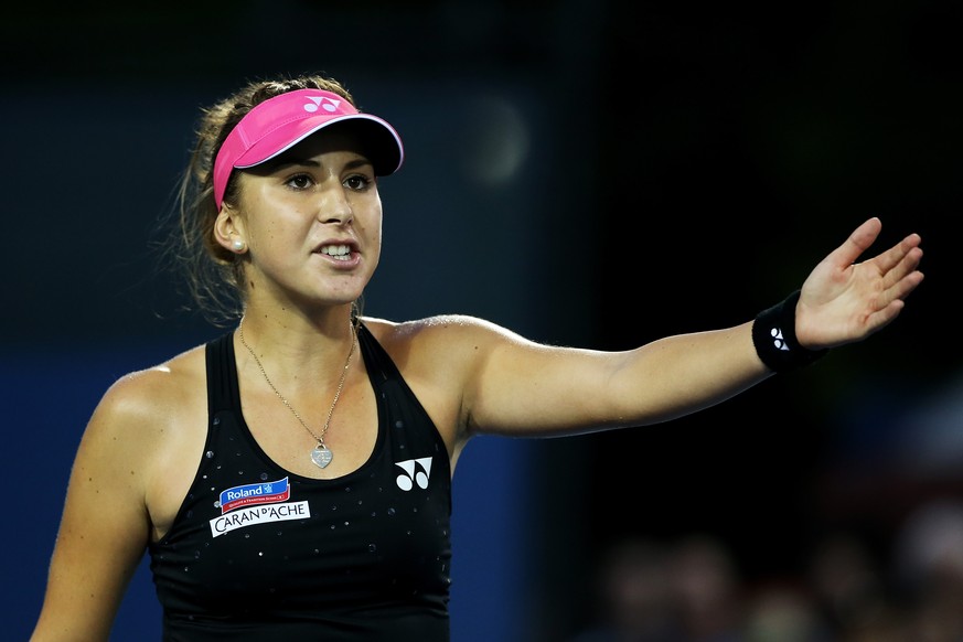 Legte sich immer wieder mit der Schiedsrichterin an: Belinda Bencic in New York.