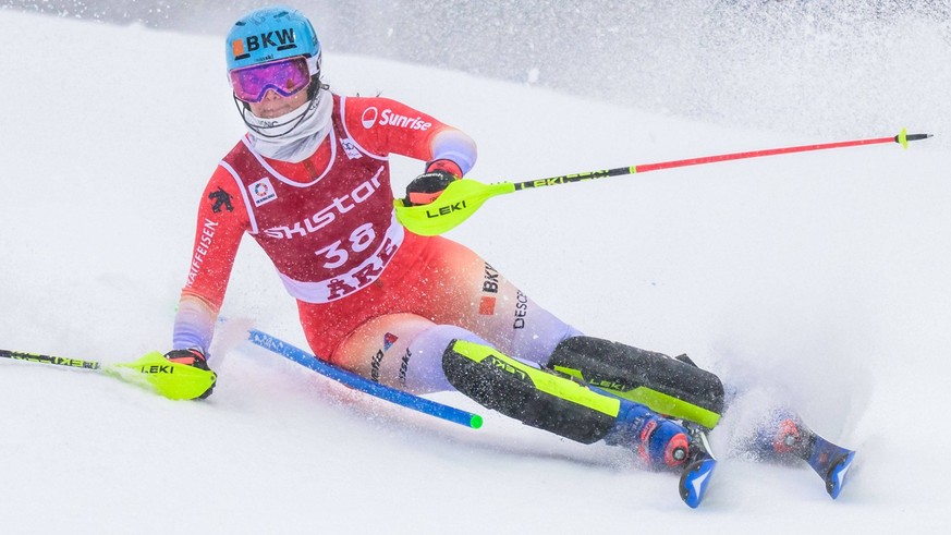 250309 Elena Stoffel of Switzerland competes in the Womens Slalom during the FIS Alpine Skiing World Cup on March 9, 2025 in Are. Photo: Daniel Stiller / BILDBYRAN / kod DS / DS0458 alpint alpine skii ...