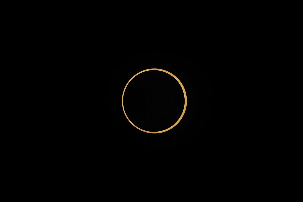 A 'ring of fire' solar eclipse is seen from Tatacoa Desert, Colombia, Saturday, Oct. 14, 2023. The annular eclipse dimmed the skies over parts of the western U.S. and Central and South Ameri ...