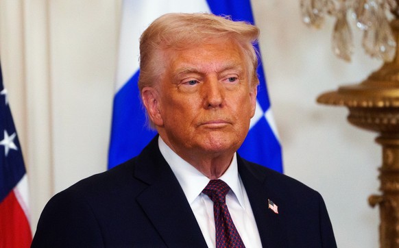 epa11985964 US President Donald Trump attends a Greek Independence Day celebration event at the White House in Washington, DC, USA, 24 March 2025. EPA/WILL OLIVER