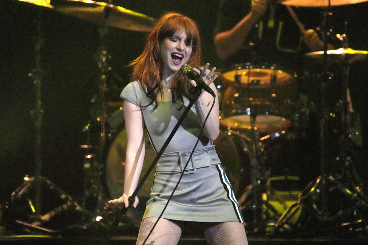 FILE - Hayley Williams of Paramore performs at the Bud Light Super Bowl Music Fest in Phoenix on Feb. 9, 2023. Paramore's "Crave" was named one of the top songs of the year by The Assoc ...