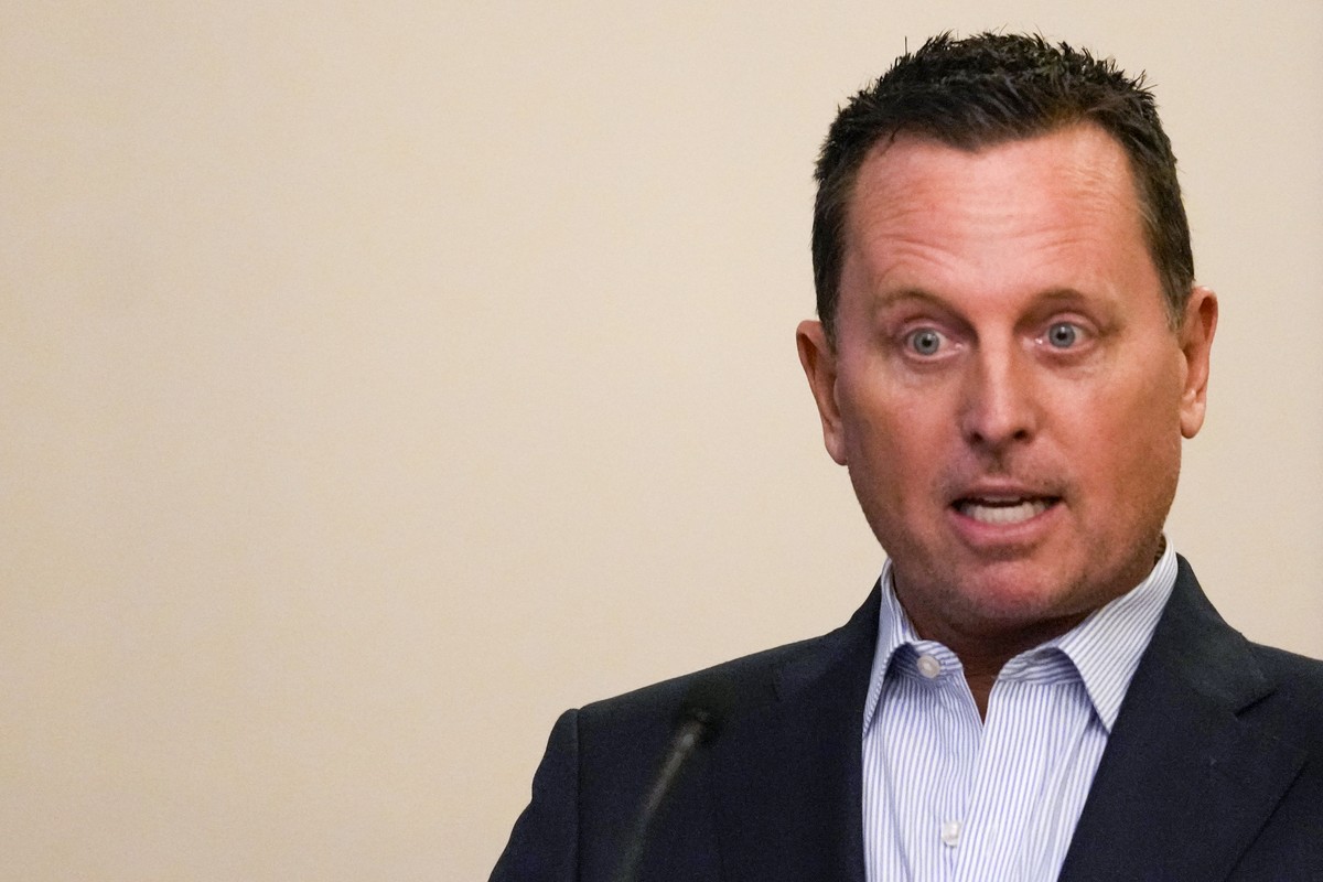 Former U.S. President Donald Trump's envoy for the Kosovo-Serbia dialogue Richard Grenell speaks during a ceremony in Belgrade, Serbia, Wednesday, Oct. 25, 2023. Grenell receives the Order of the ...