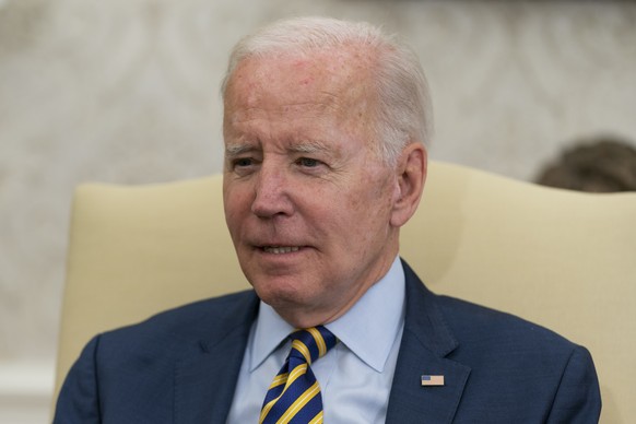 President Joe Biden speaks during a meeting with South African President Cyril Ramaphosa in the Oval Office of the White House, Friday, Sept. 16, 2022, in Washington. (AP Photo/Alex Brandon)
Joe Biden