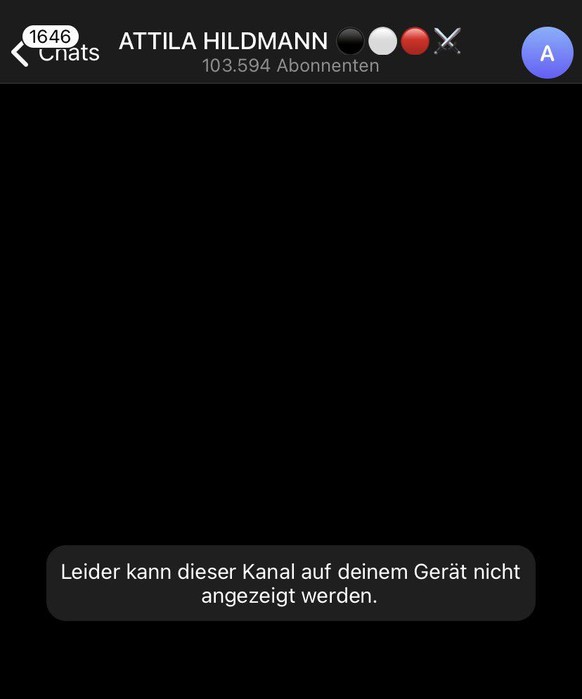 Apple und Google haben den Zugriff auf Attila Hildmanns Telegram-Kanal blockiert.